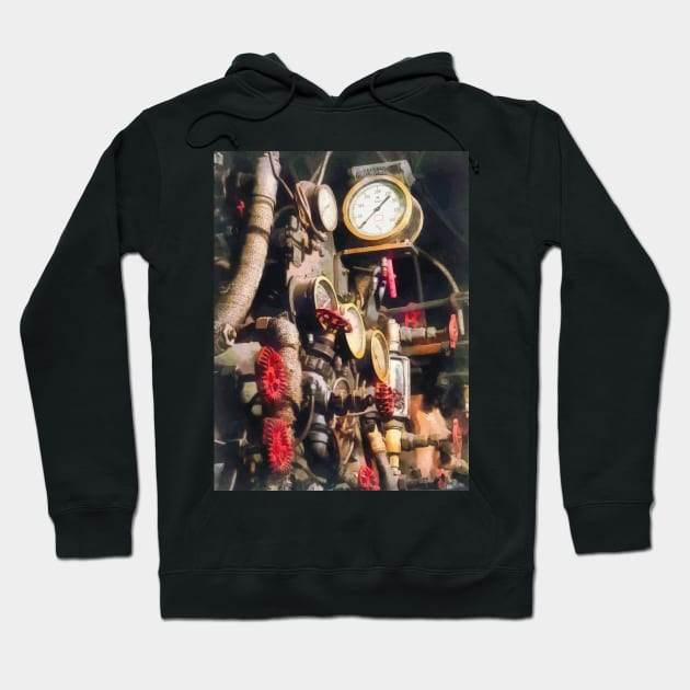 Trains - Inside Cab of Steam Locomotive Hoodie by SusanSavad